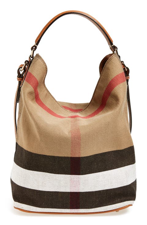 Medium Ashby Check Print Bucket Bag