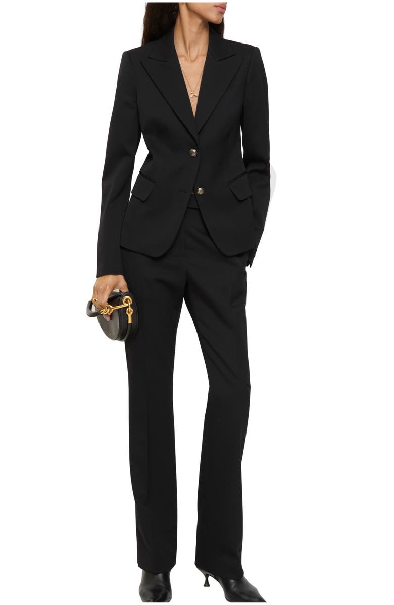 Burberry Grain de Poudre Wool Tailored Trousers, Main, color, Black