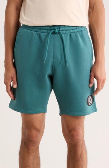 Volcom Bearing Fleece Shorts In Blue