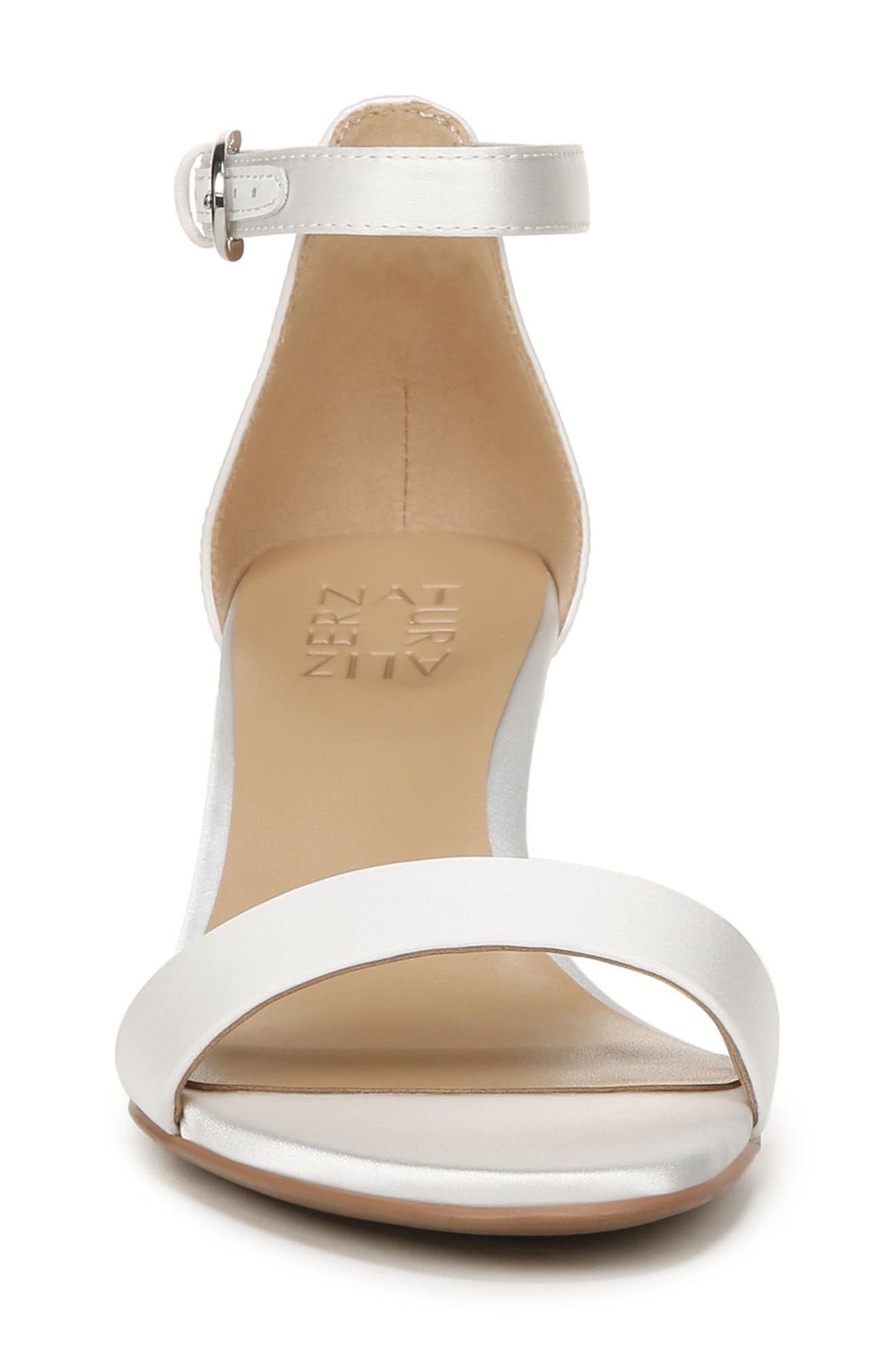 Vera Ankle Strap Sandal, Alternate, color, PEARL WHITE SATIN FABRIC