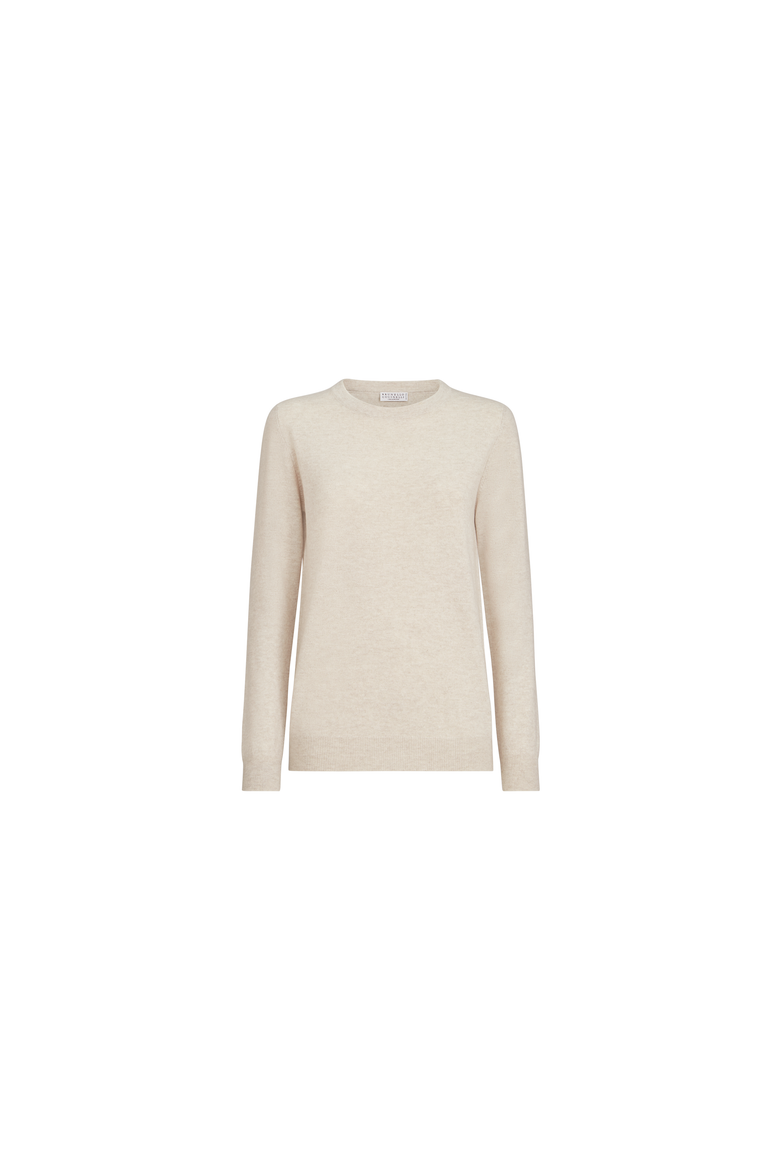 Cashmere sweater with monili, Alternate, color, Oat