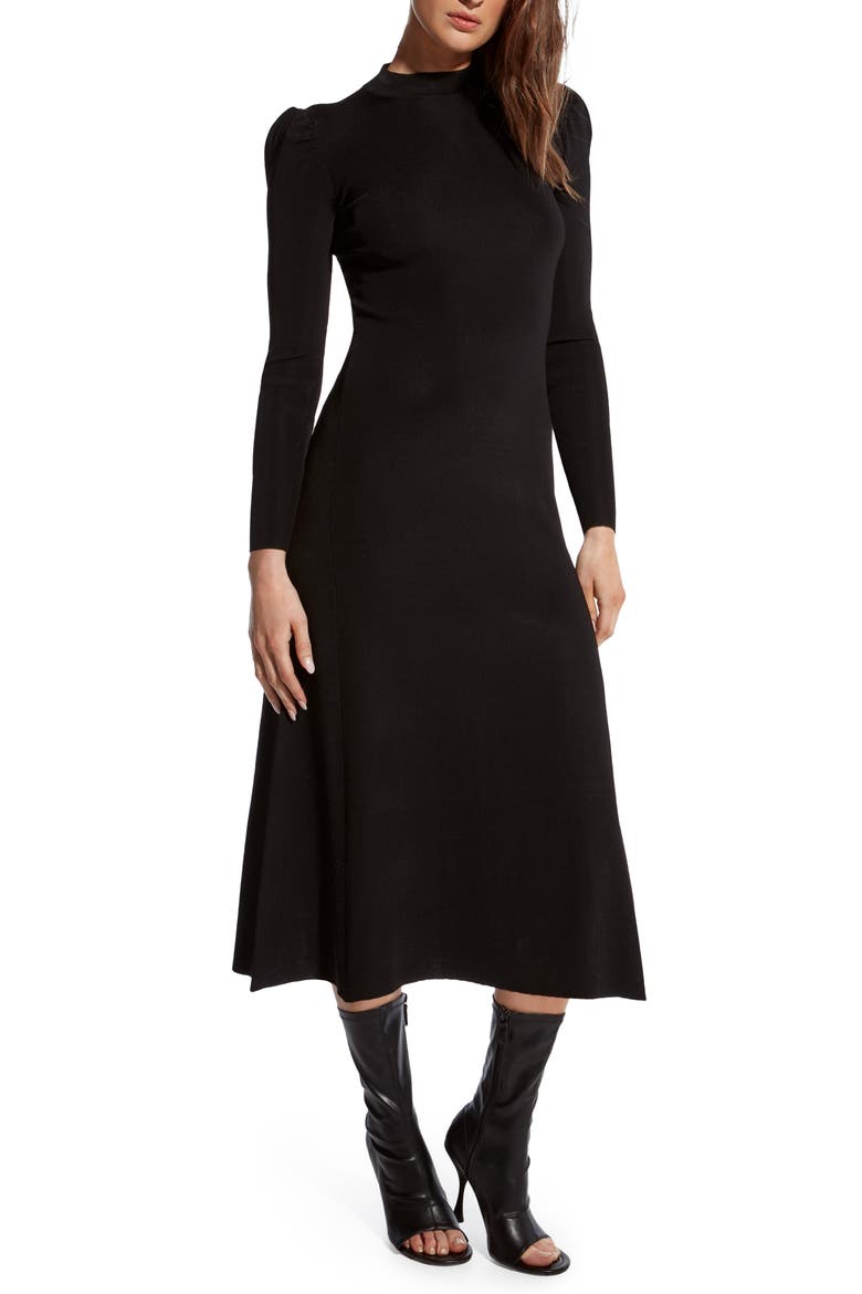 Harvest Moon Knit Dress, Main, color, BLACK