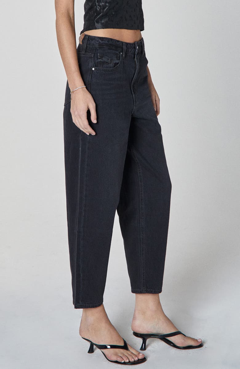 Unpublished Taylor Trip High Waist Ankle Barrel Leg Jeans, Alternate, color, Washed Black