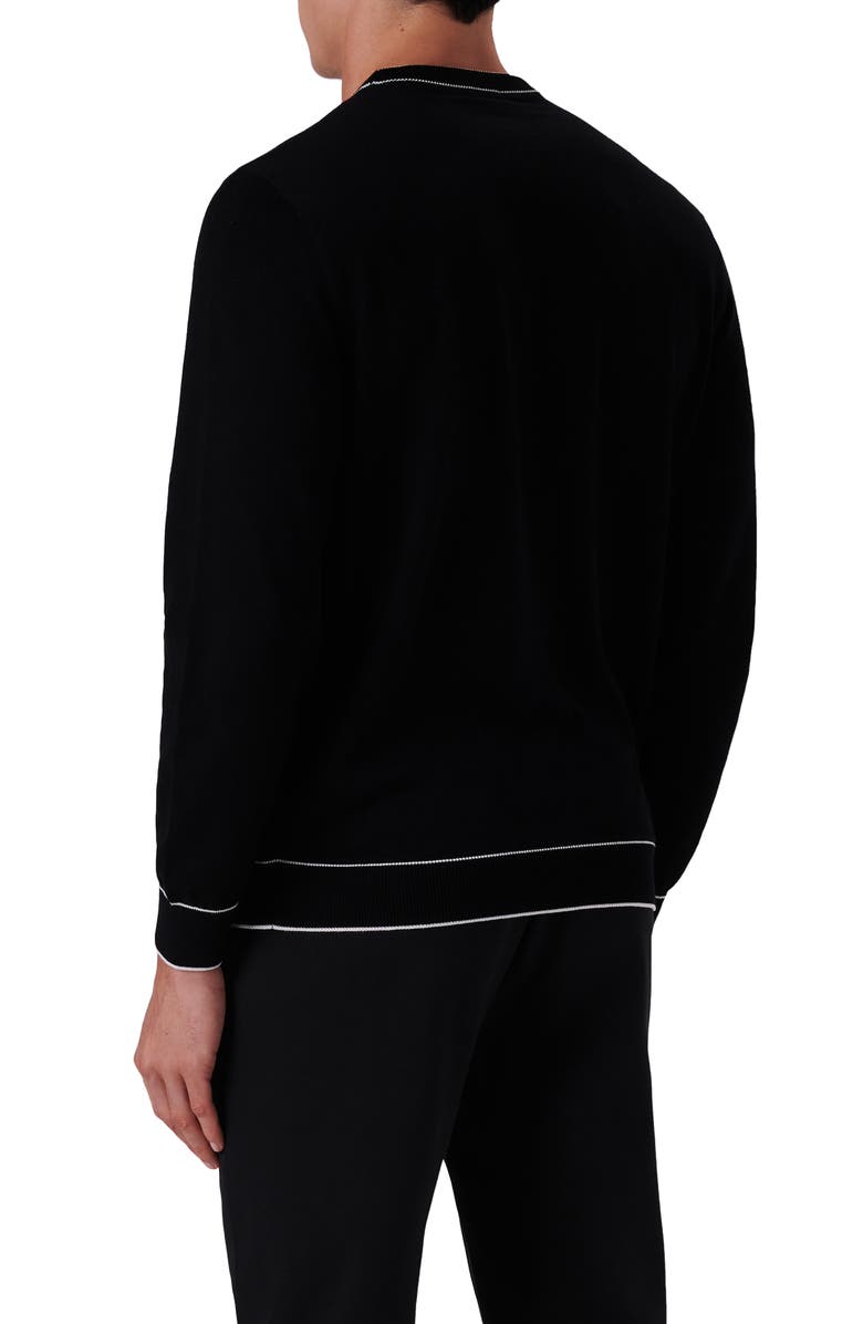 Bugatchi Tipped Cotton Blend Sweater, Alternate, color, 