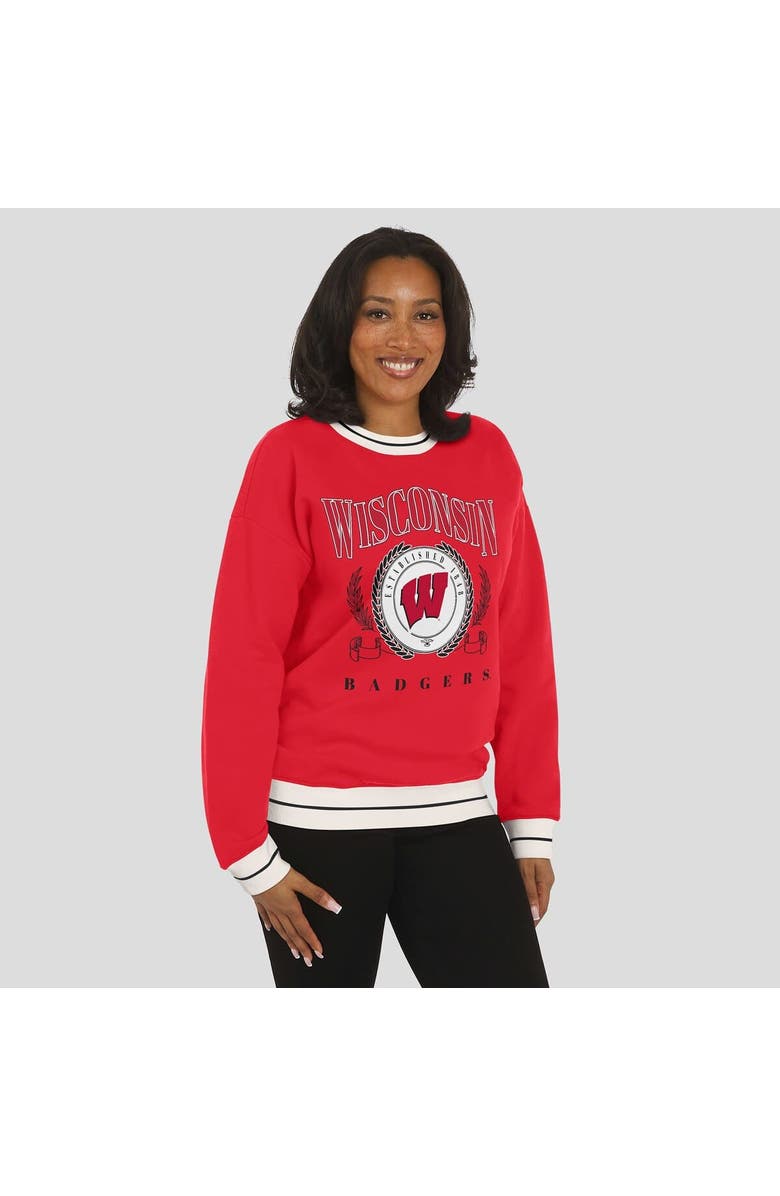 WEAR by Erin Andrews Women's WEAR by Erin Andrews Red Wisconsin Badgers Seal Sweatshirt, Alternate, color, Red