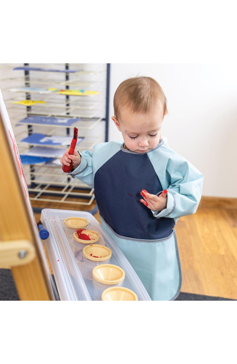 Kaplan Early Learning Toddler Long Sleeve Apron - Set of 4, Alternate, color, Blue