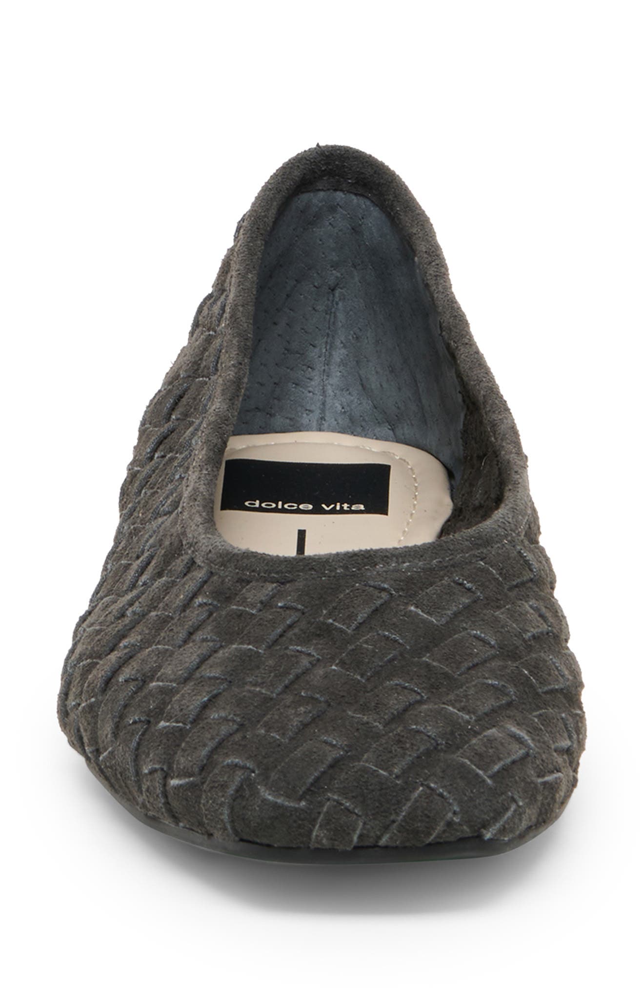 Mycah Wovan Flat, Alternate, color, CHARCOAL WOVEN SUEDE