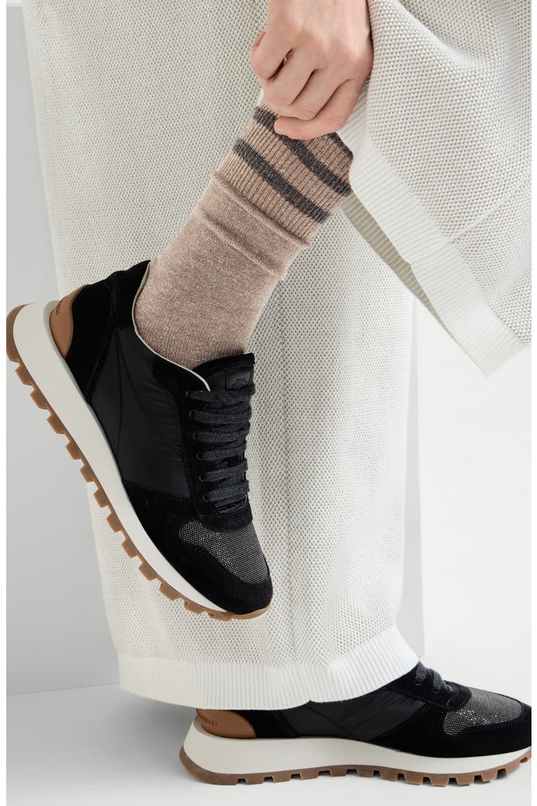 Sparkling knit socks, Alternate, color, Beige