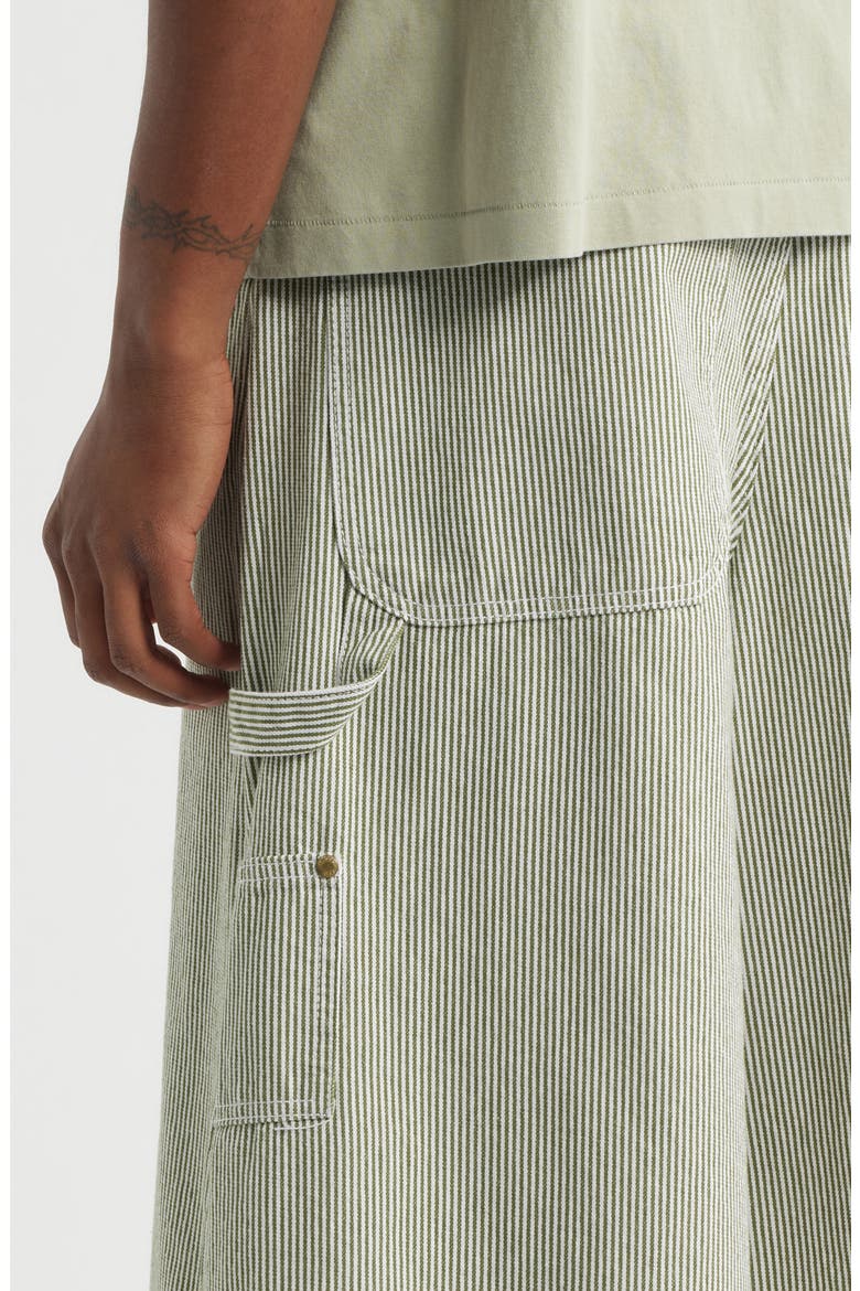 Field Pinstripe Denim Shorts, Alternate, color, GREEN PINSTRIPE