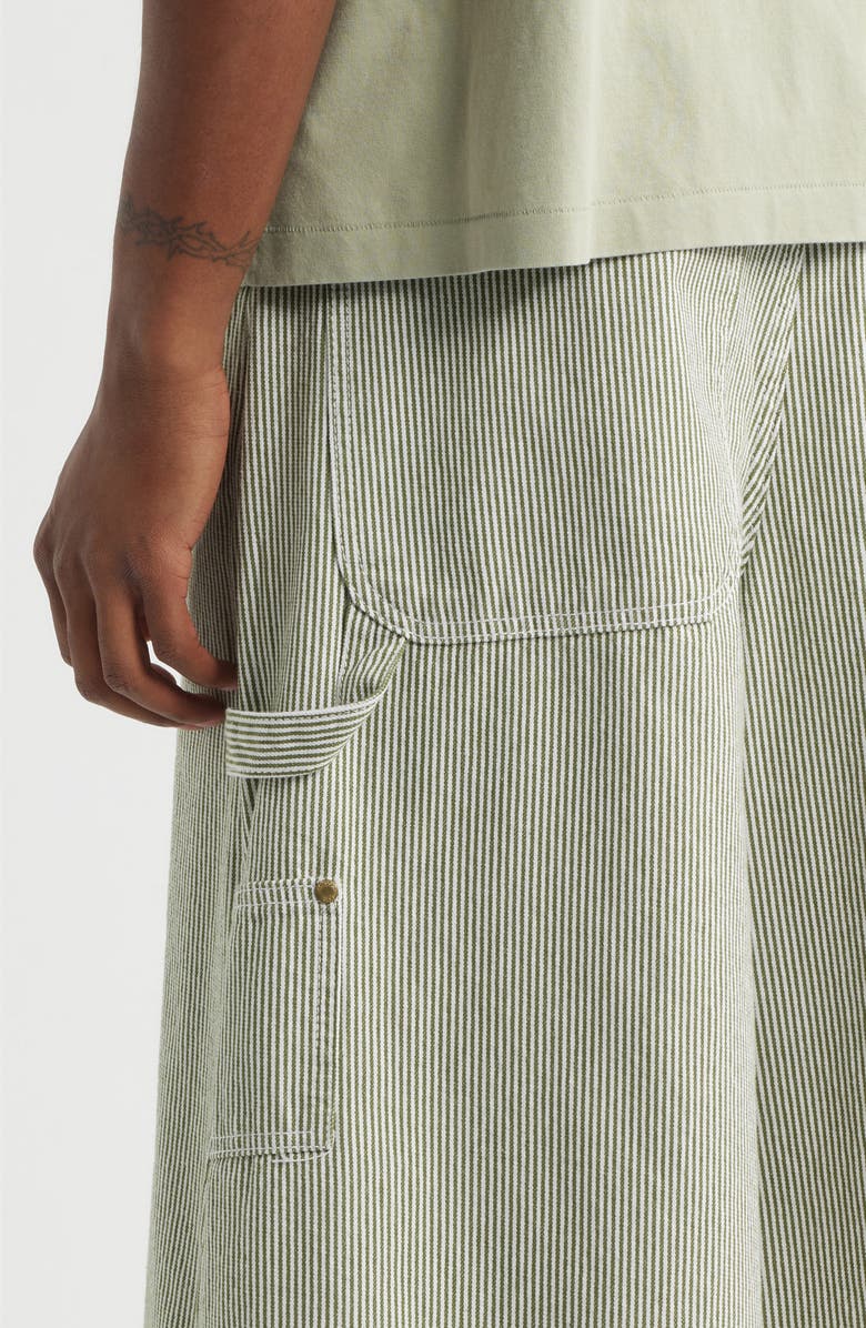 Elwood Field Pinstripe Denim Shorts, Alternate, color, Green Pinstripe