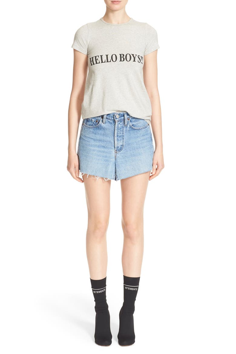 Denim Mini Skirt, Alternate, color, BLUE
