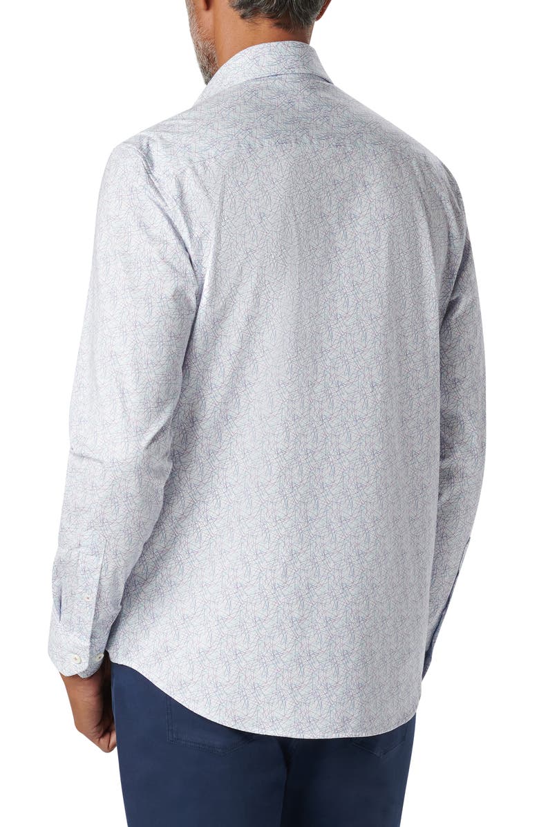 Bugatchi James OoohCotton<sup>®</sup> Abstract Print Button-Up Shirt, Alternate, color, Stone