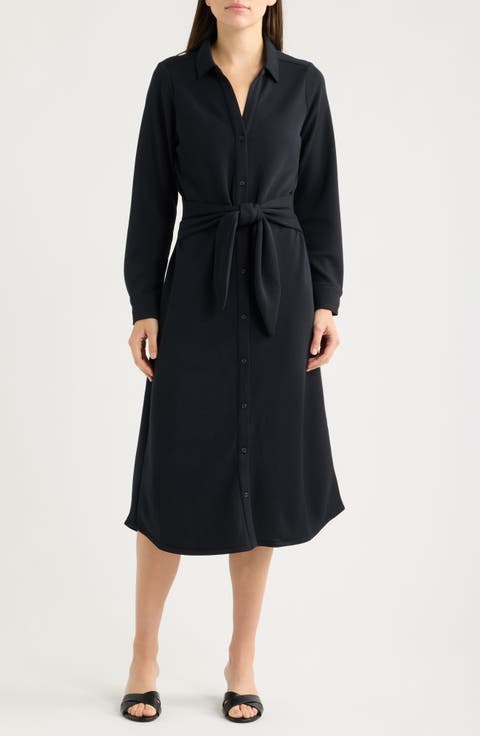 Long Sleeve Knit Shirtdress