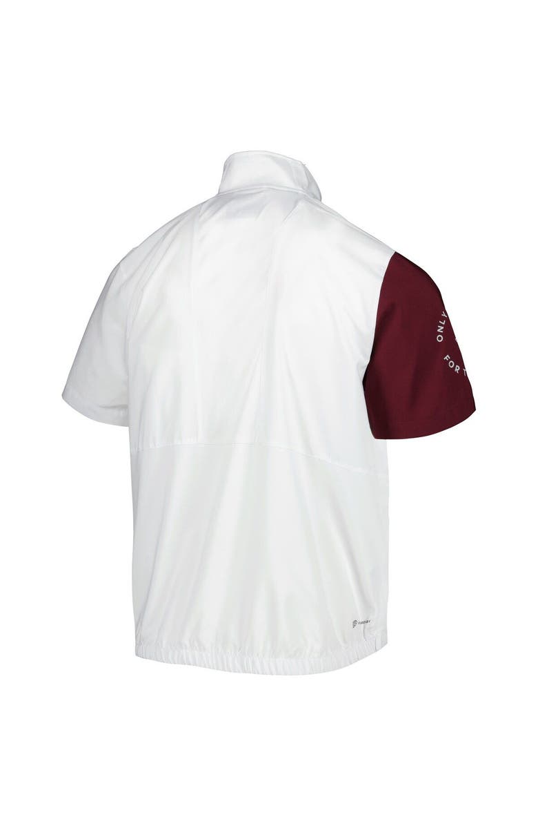 adidas Men's adidas White Texas A&M Aggies M STM AEROREADY Half-Zip Jacket, Alternate, color, White