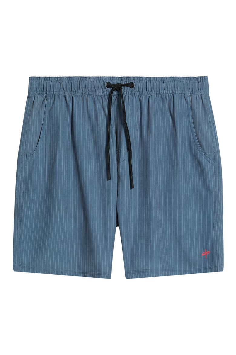 Runner Tech Pinstriped Performance Shorts, Alternate, color, NAVY