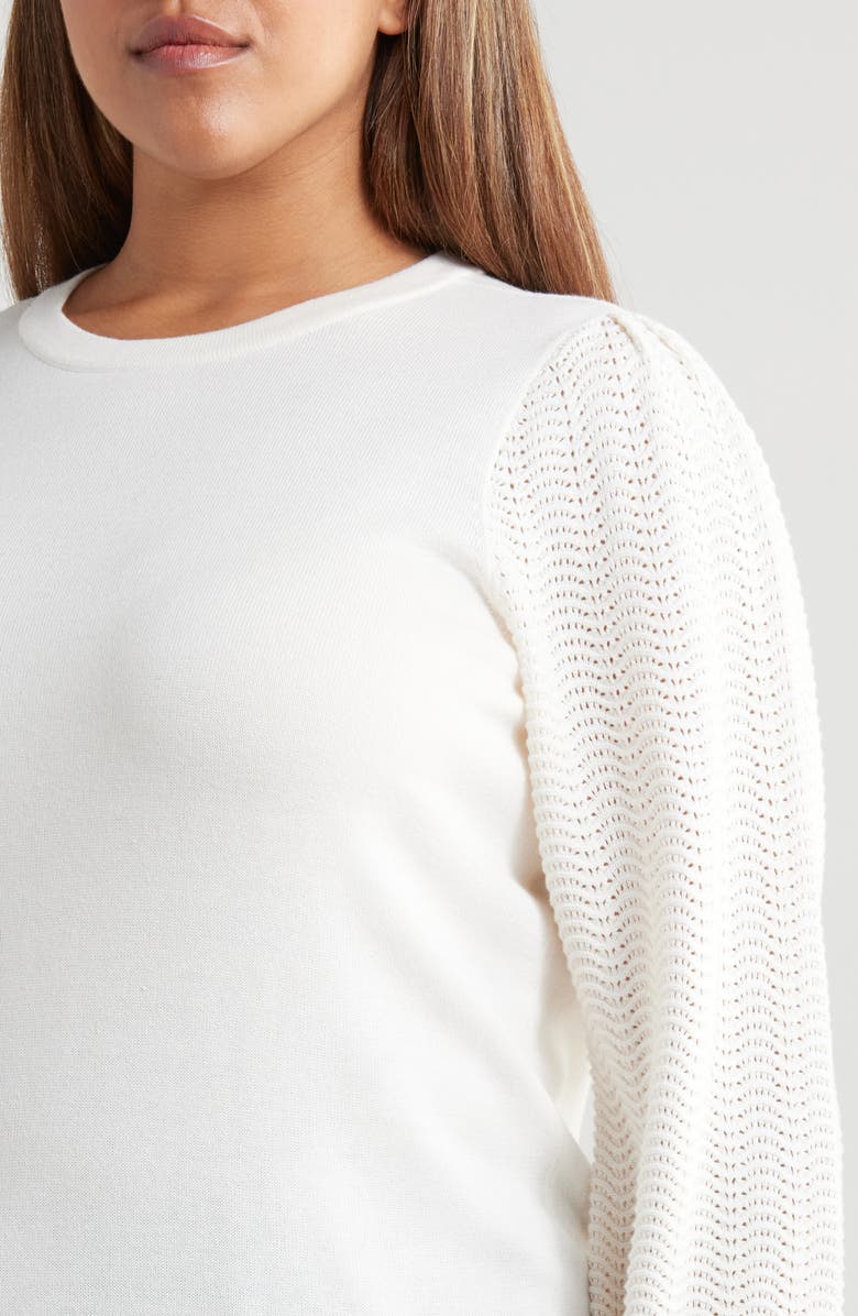 Jones New York Pointelle Stitch Sleeve Sweater, Alternate, color, 