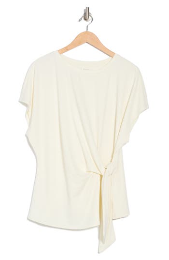 Nordstrom Rack Short Sleeve Tie Detail Top In White