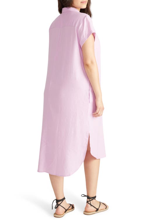 Universal Standard Dune Linen Blend Midi Shirtdress In Pink