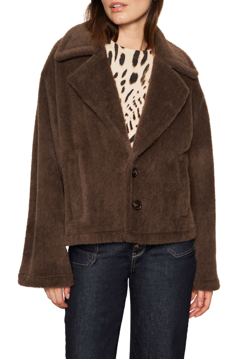Colette Faux Fur Jacket, Alternate, color, CHOCO CHIP