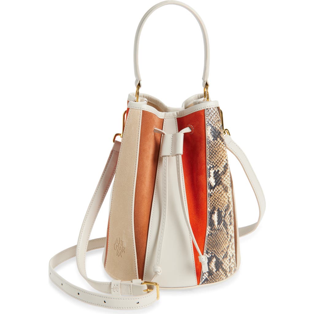 Altuzarra Small Drum Mixed Leather Bucket Bag In Multi