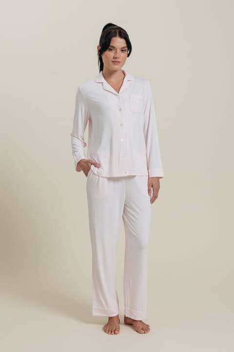 Natural Long Sleeve Pajama Top Shirt