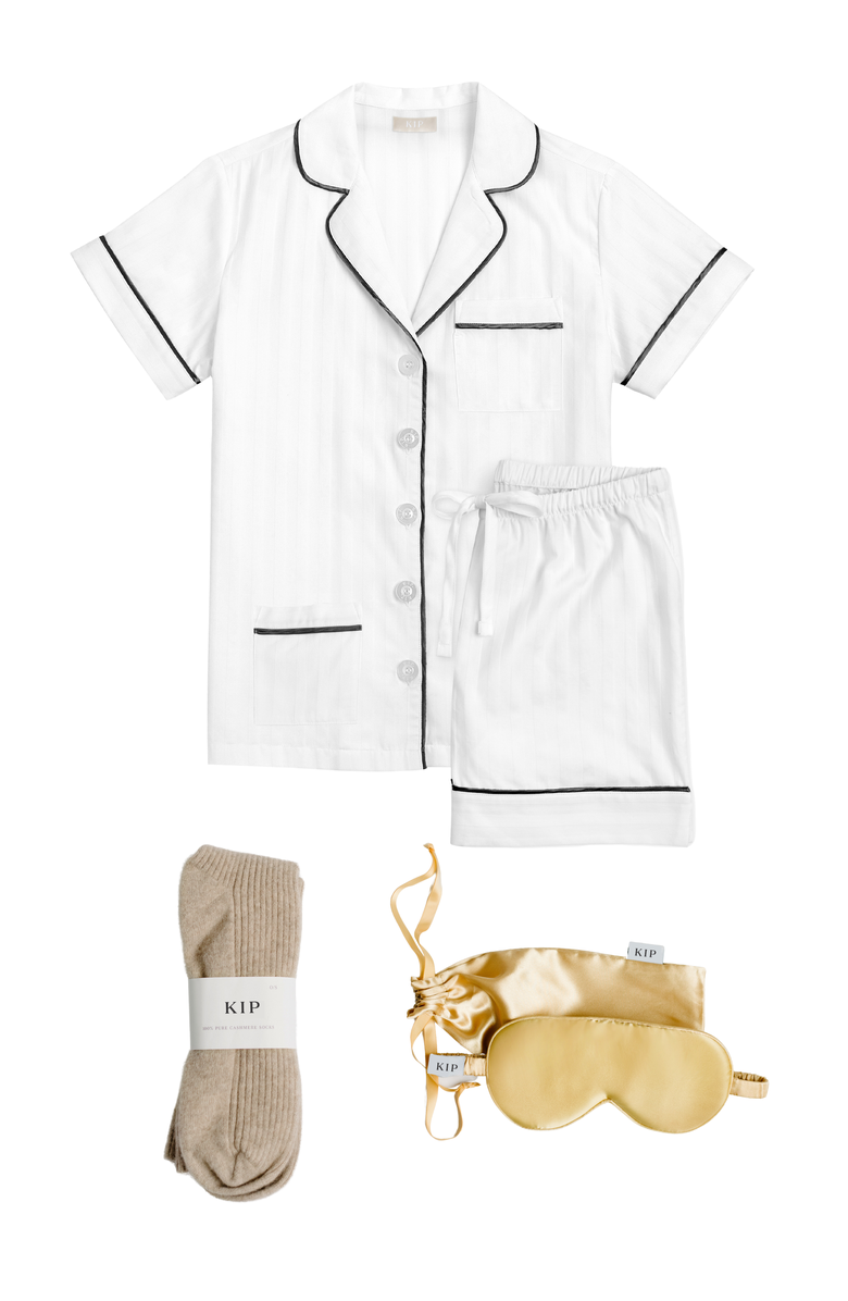 KIP Premium Cotton Short Pajama Gift Set, Main, color, Monochrome