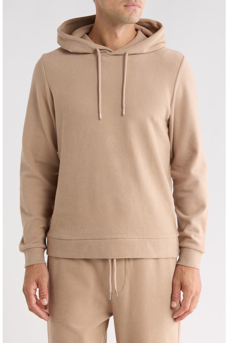 Bassona Brushed Rib Hoodie, Main, color, CAMEL BROWN