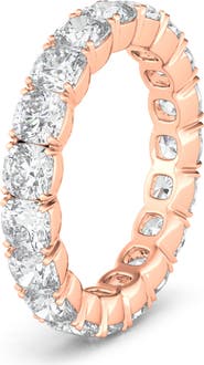 HauteCarat Cushion Cut Lab Created Diamond Eternity Ring