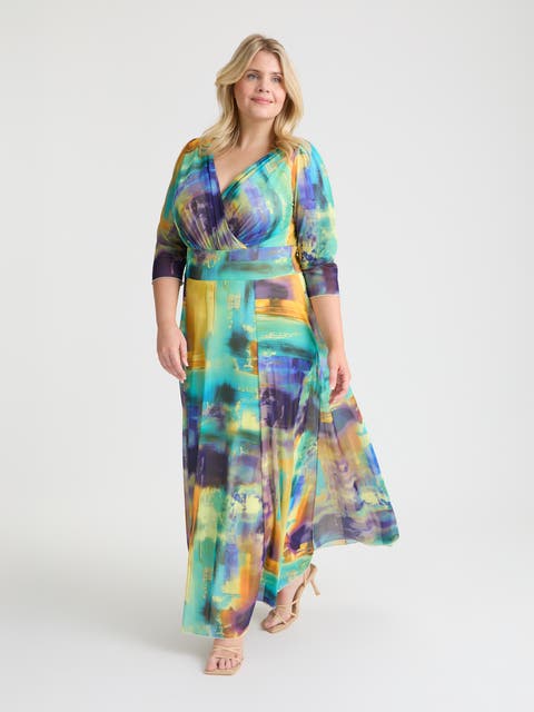 Verity Abstract Print Maxi Gown