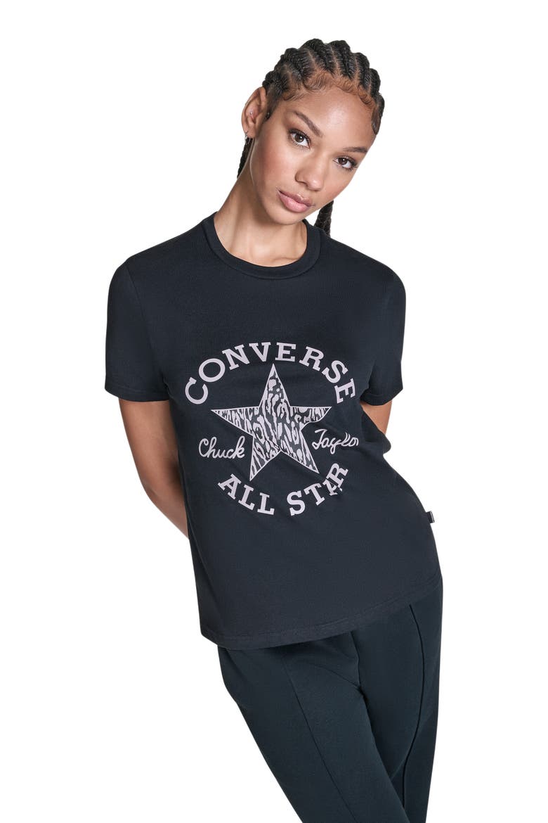 Animal Infill T-Shirt, Main, color, CONVERSE BLACK