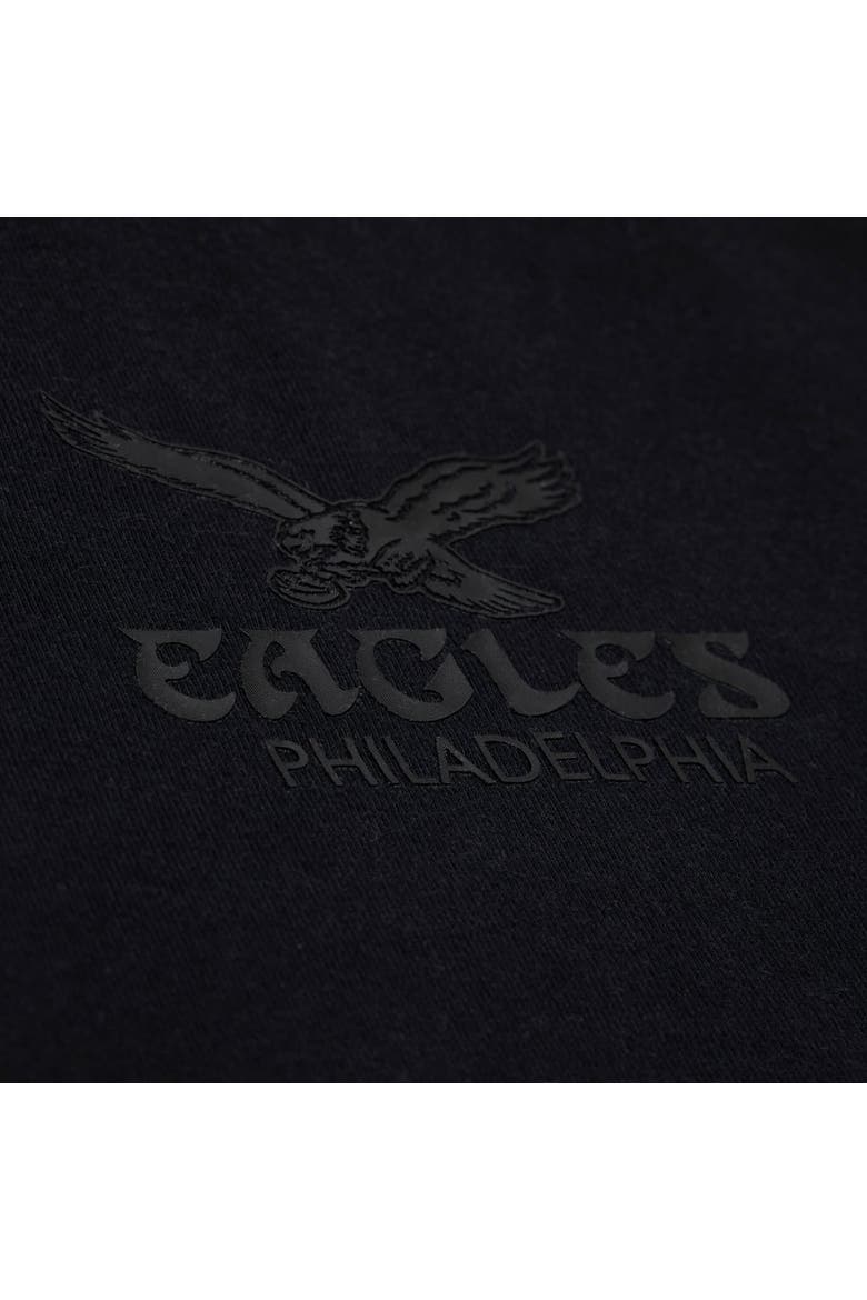 Women's Mitchell & Ness Black Philadelphia Eagles Core Essentials Micro Logo Boxy Crop T-Shirt, Alternate, color, Black