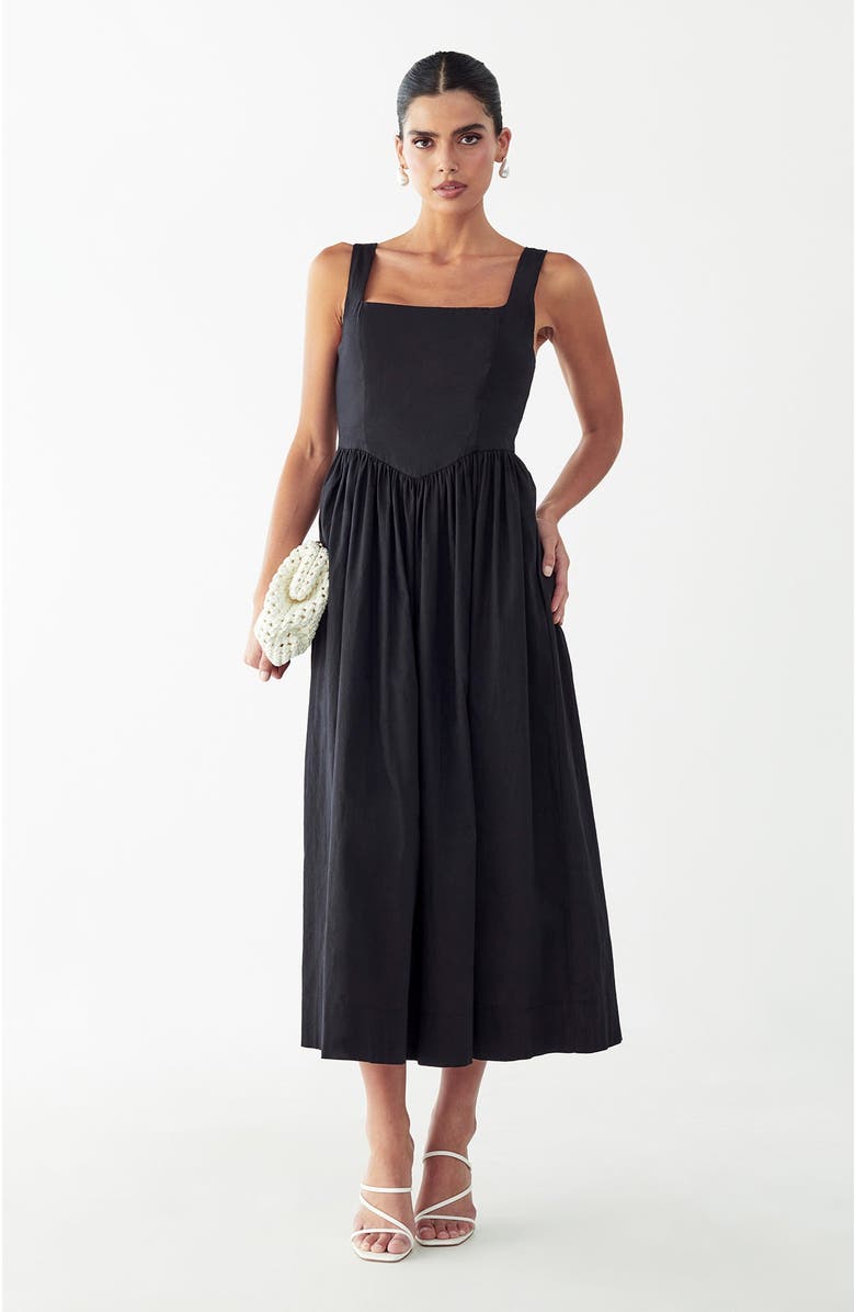 WILLA Lyla Midi Dress, Alternate, color, Black