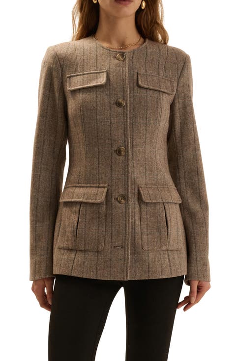 Spencer Herringbone Wool Blend Jacket
