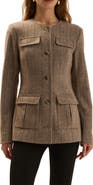 Favorite Daughter Spencer Herringbone Wool Blend Jacket