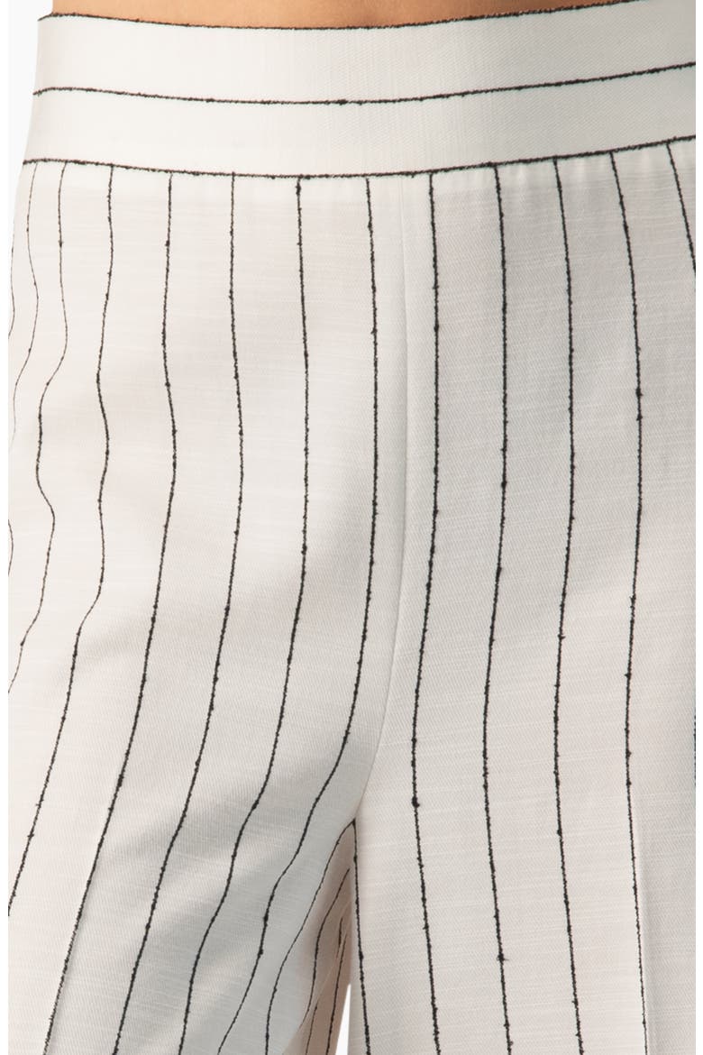 Pinstripe High-Waist Wide-Leg Tailored Suit Trousers, Alternate, color, White