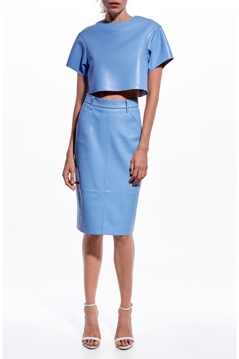 Beck Recycled Leather Tee, Alternate, color, POWDER BLUE