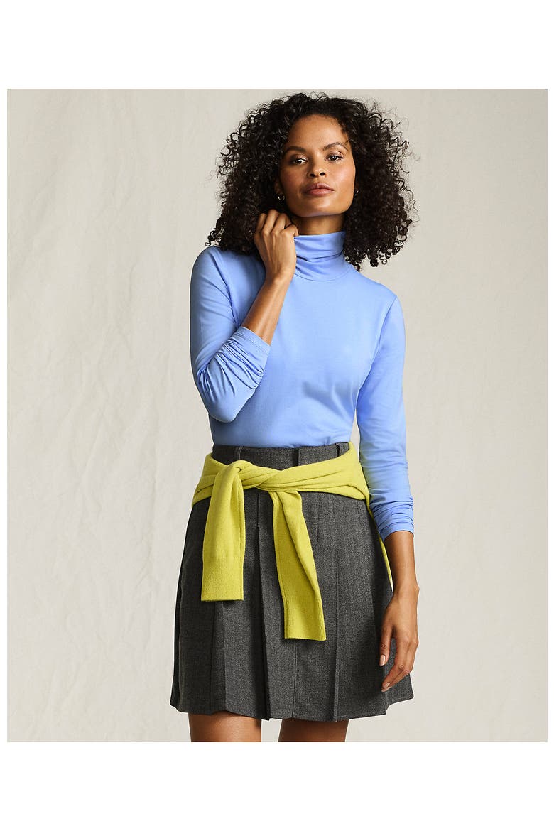 Lightweight Jersey Long Sleeve Turtleneck, Alternate, color, Clear Blue Sky