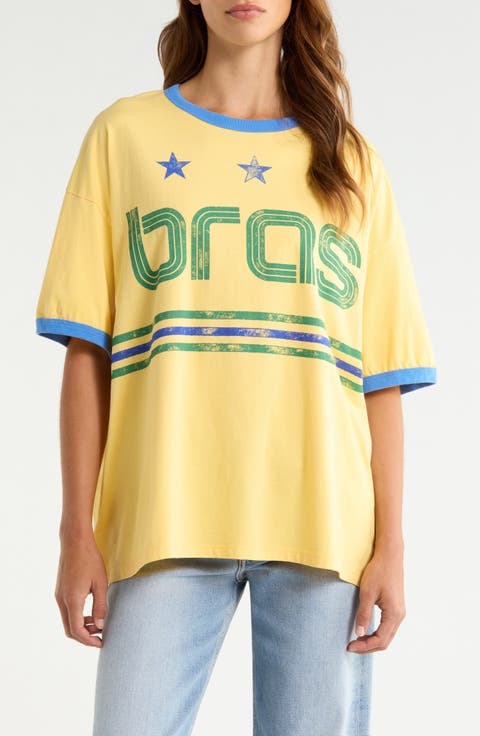 Brazil World Cup Graphic Cotton Ringer T-Shirt