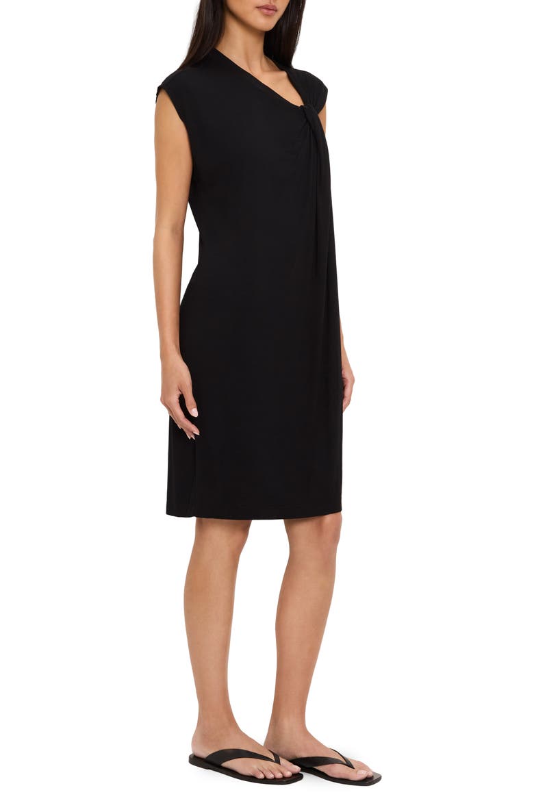 Jaclyn Twist Shoulder Minidress, Alternate, color, BLACK