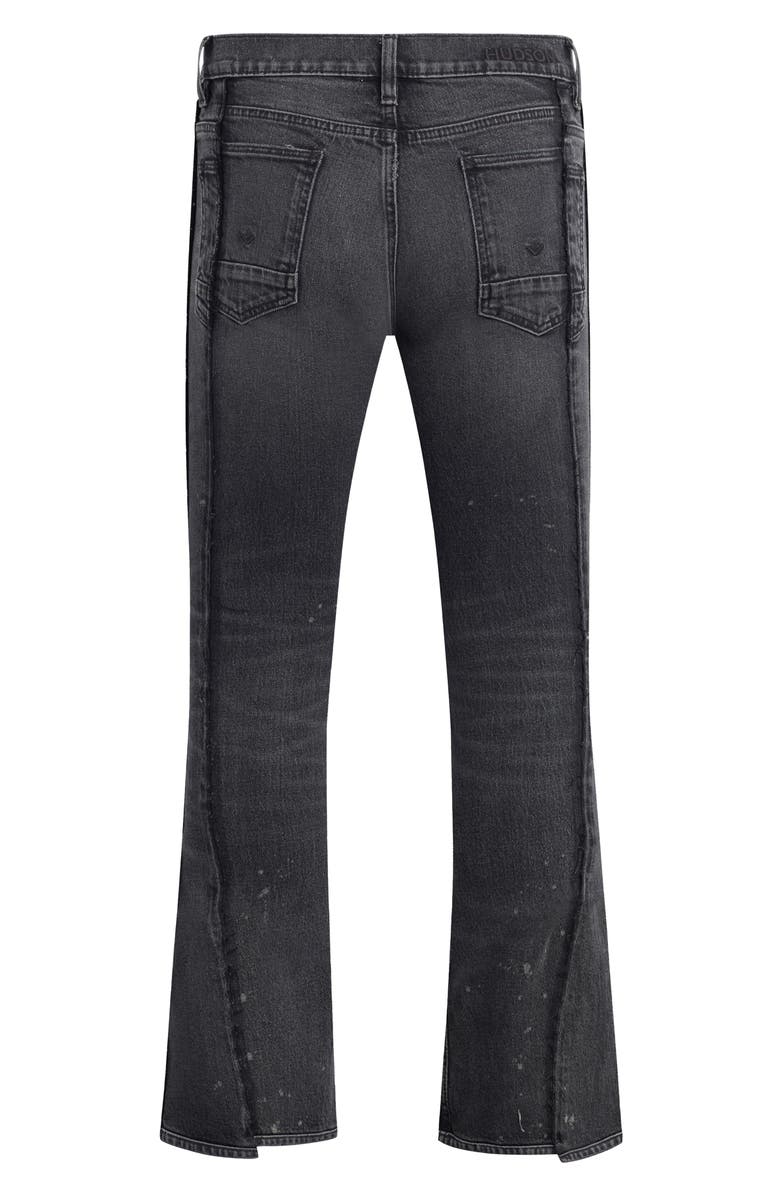 Hudson Jeans Walker Reconstruction Kick Flare Jeans, Alternate, color, Reconstructed Black