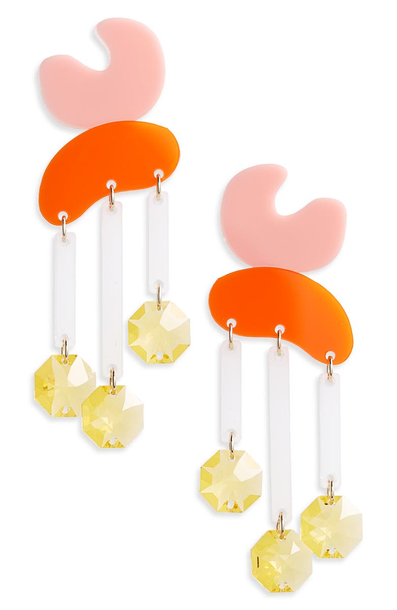 Melody Ehsani Crystal Rain Statement Earrings, Main, color, 
