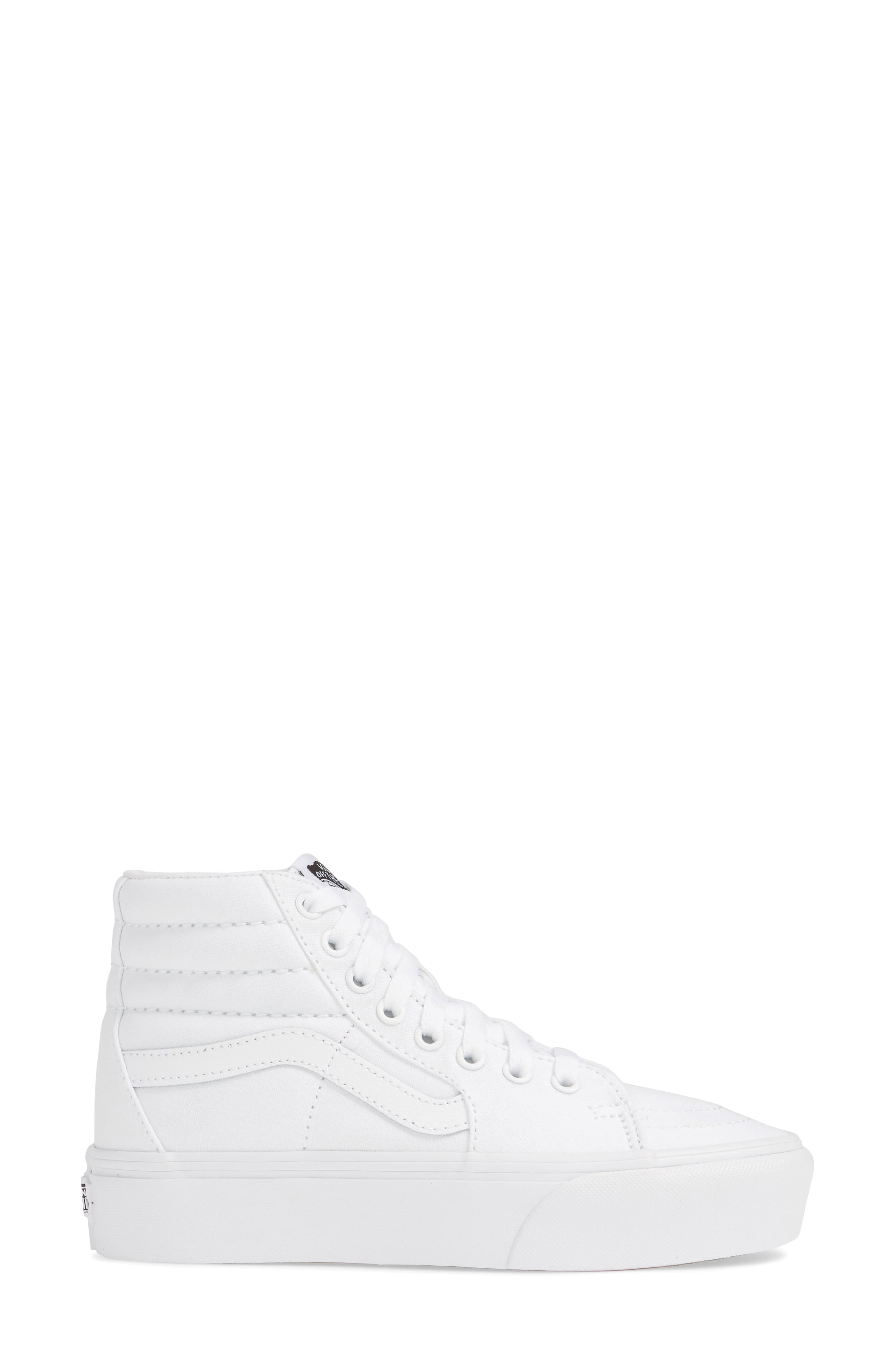 Sk8-Hi Platform Sneaker, Alternate, color, TRUE WHITE/ TRUE WHITE