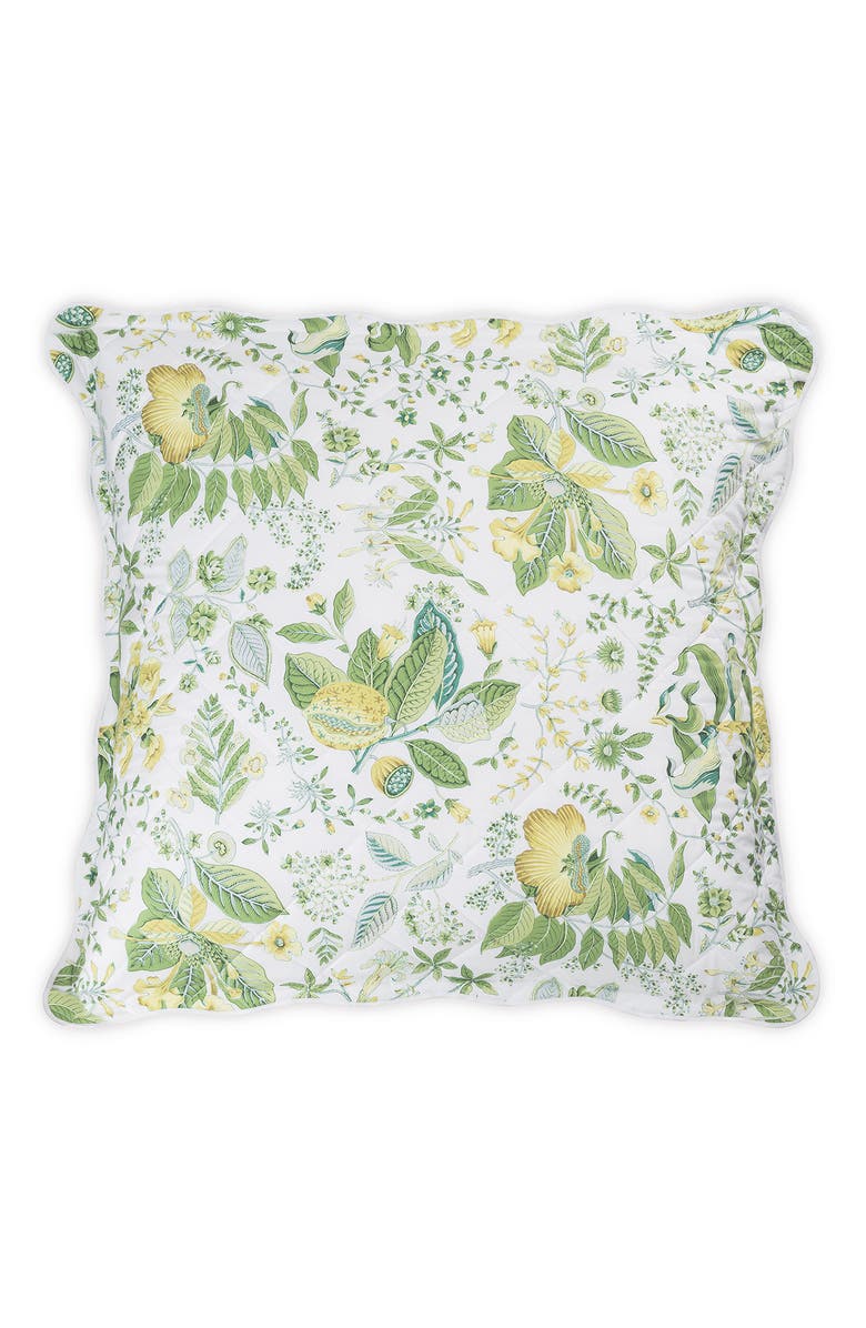 Matouk Pomegranate Quilted Euro Sham, Main, color, Citrus