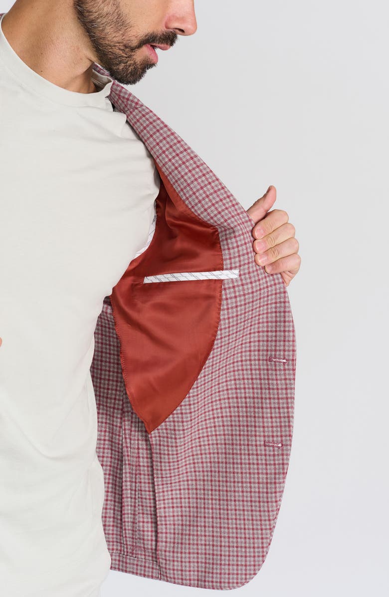 Ibiza Check Sport Coat, Alternate, color, Brick