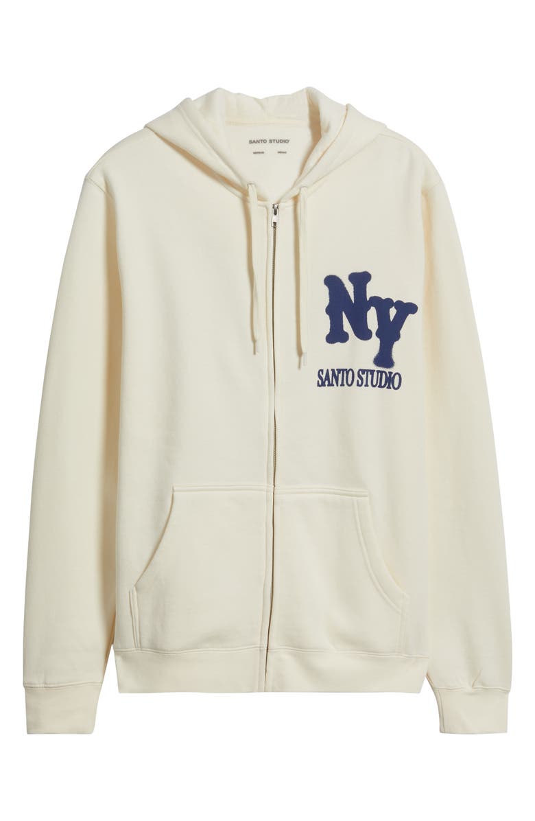 SANTO STUDIO x Cody Bellinger NY Zip Graphic Hoodie, Alternate, color, Cream
