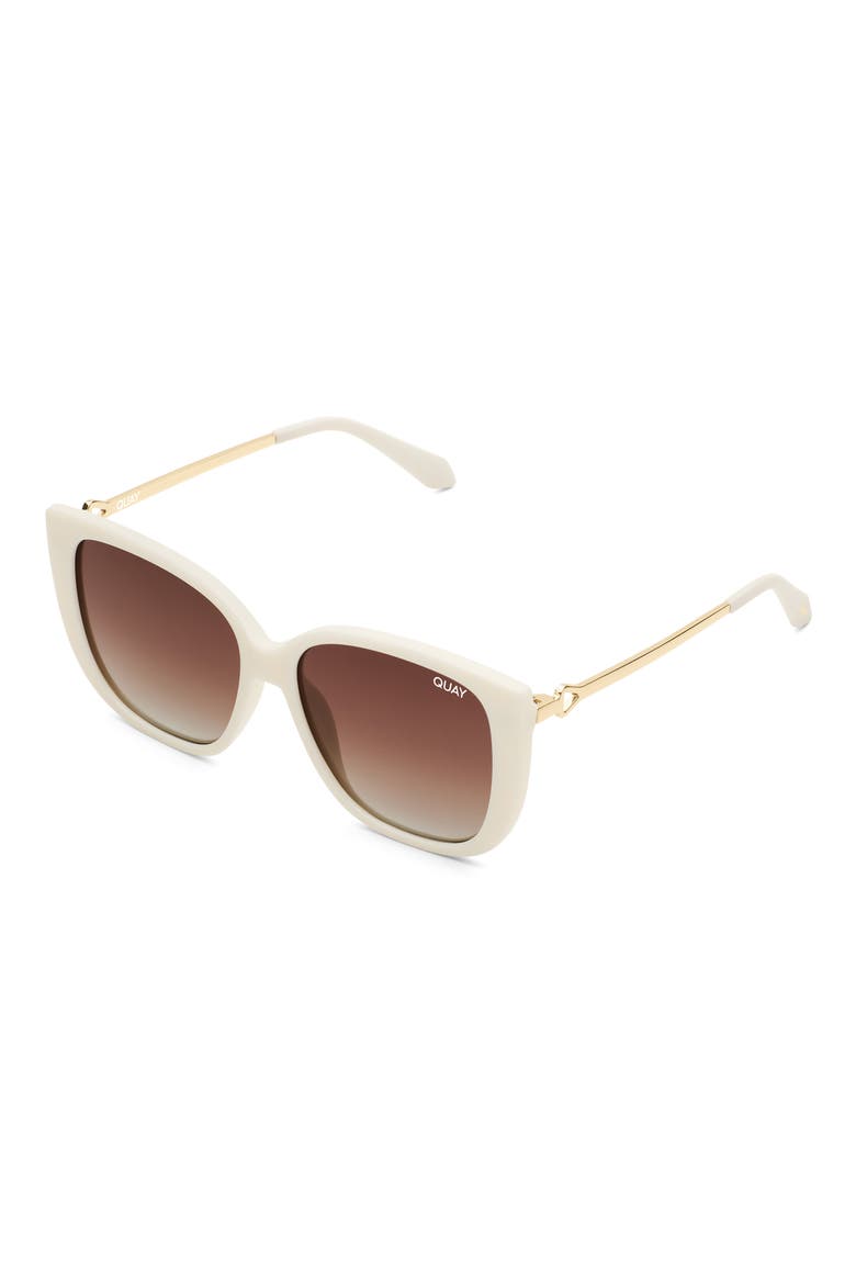 Ever After 54mm Polarized Gradient Square Sunglasses, Alternate, color, MILKY BONE / BROWN