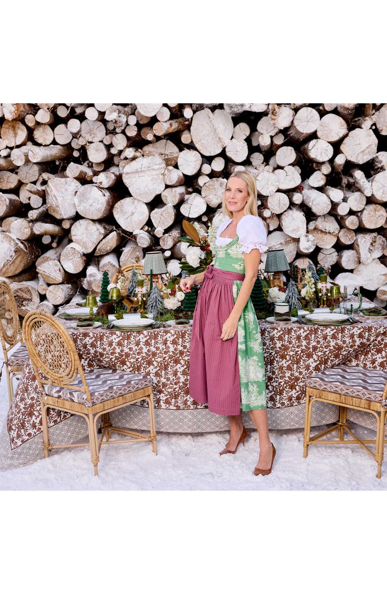 Mrs. Alice Chocolate Floral Pheasant Tablecloth, Alternate, color, Brown