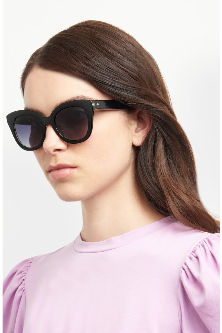 belhas 50mm square sunglasses, Alternate, color, BLACK