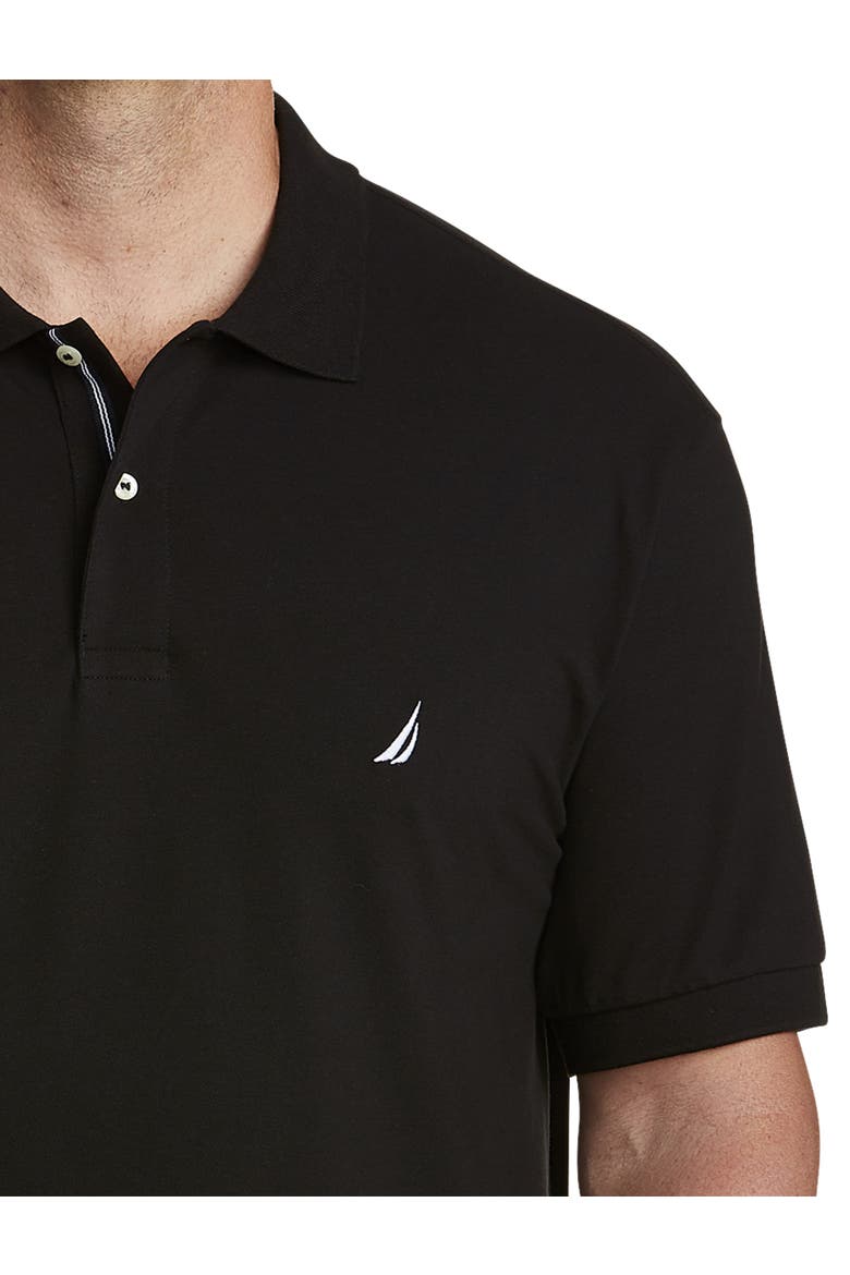 Big & Tall Stretch Piqué Polo Shirt, Alternate, color, BLACK