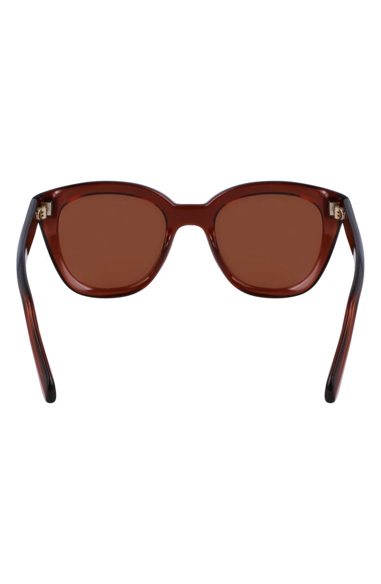 FERRAGAMO Classic Logo Tea Cup 52mm Round Sunglasses, Alternate, color, Transparent Brown